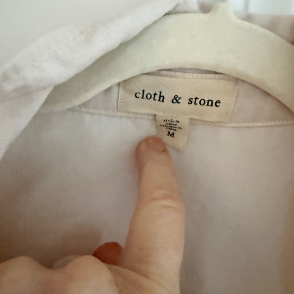 Cloth & Stone Shirt Dress/Tunic. Off-White/Oatmeal. Button-Down Size Medium - Picture 4 of 7